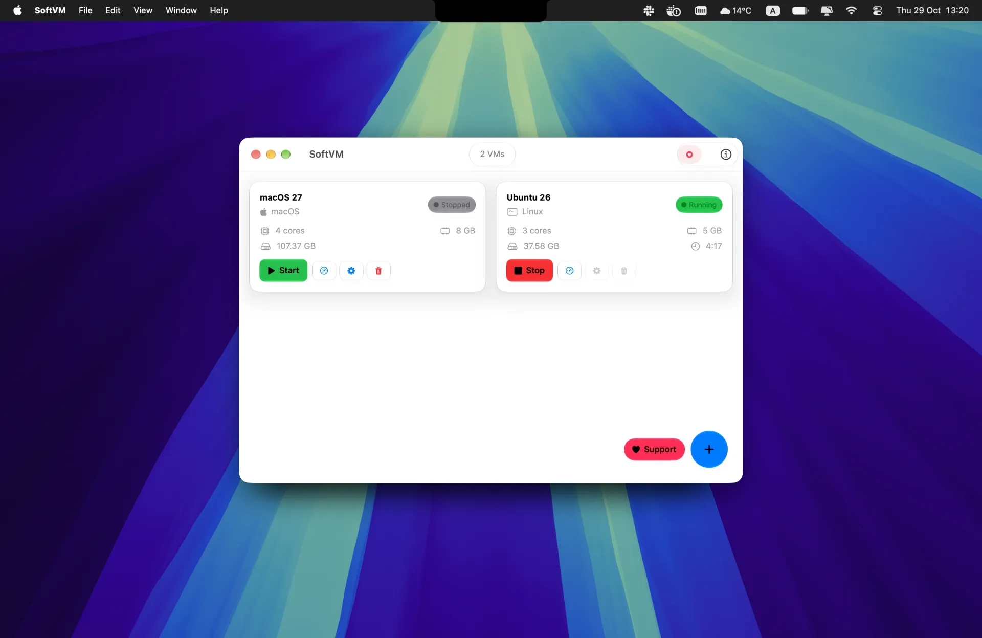 SoftVM Mac app screenshot